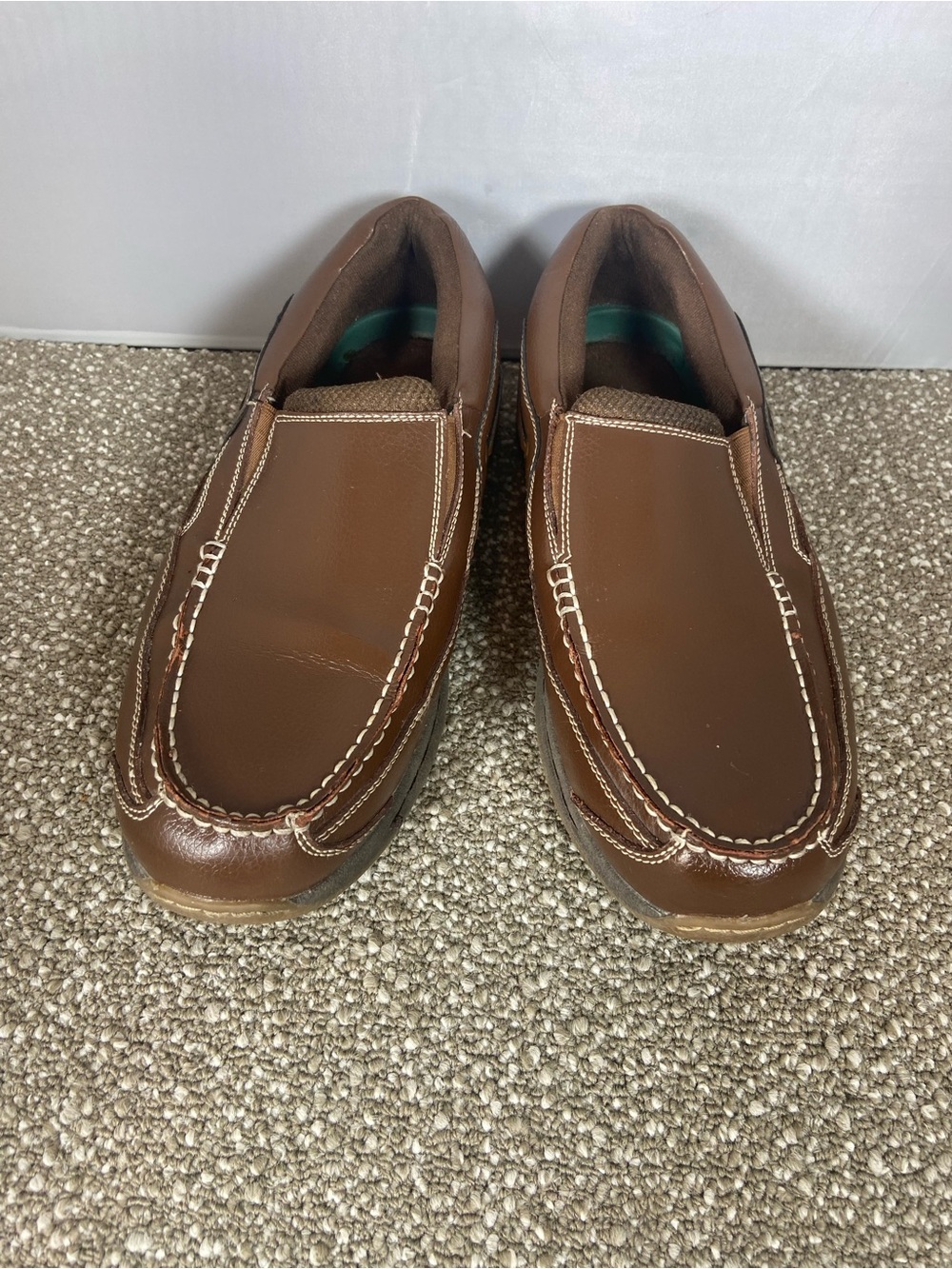 Dr Scholl’s Brown Leather Slip-On Men's Casual Loafers. Pre-Owned , Size 10D